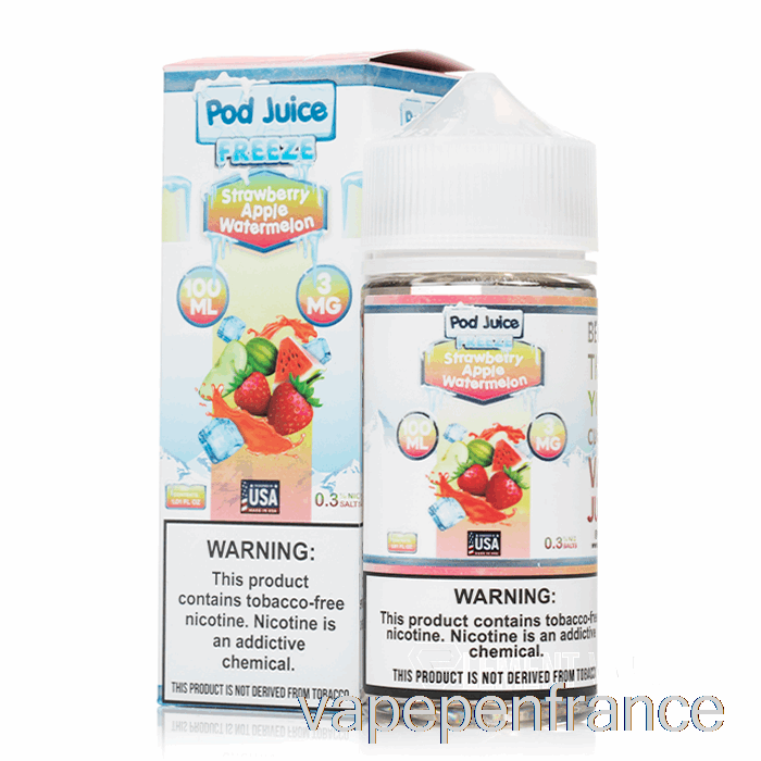 Congeler La Pastèque Pomme Fraise - Jus De Gousse - 100 Ml 12 Mg Stylo Vape